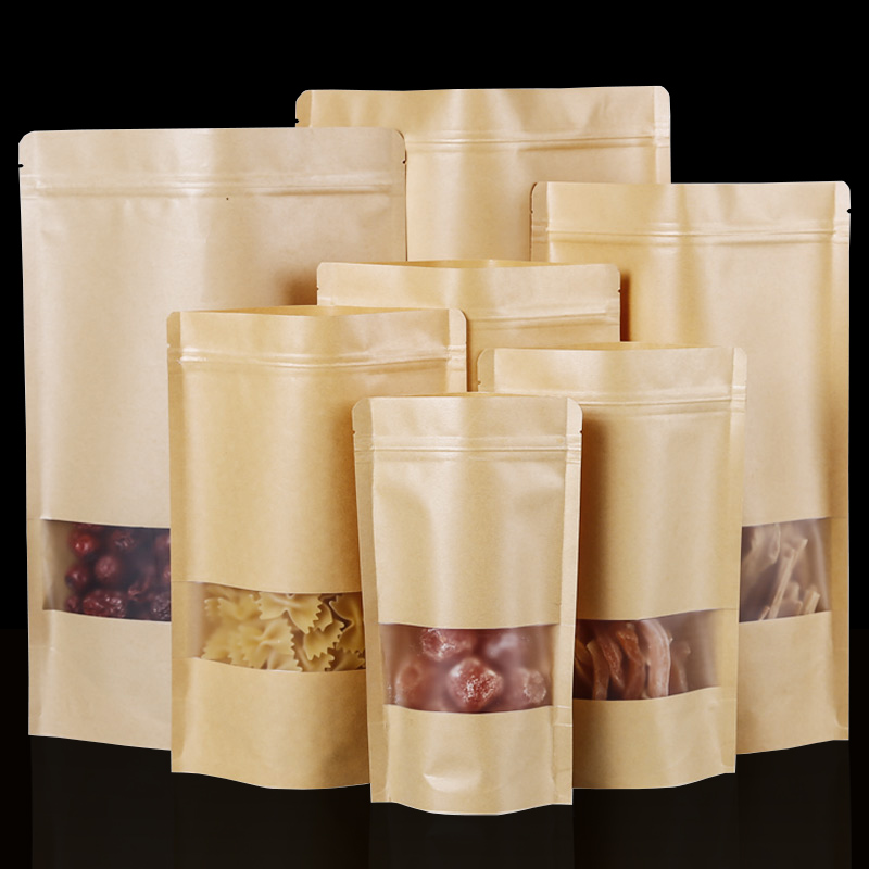 Food Snacks Packets - 100 Buah Kantong Kertas Kemasan Kraft