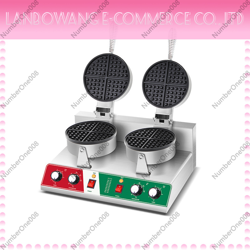 Street Food Snacks - Pembuat Waffle Putar Anti Lengket, Mesin